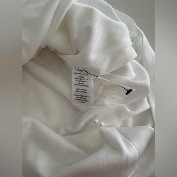 NWOT | Lulus | White Bodycon Pearl Sleeveless Mini Dress | Sz XS - Picture 9 of 9